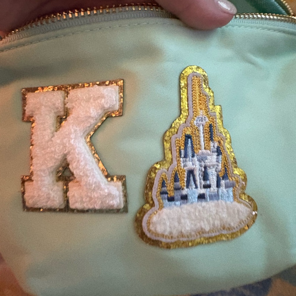 Mint Green with Castle and Letter K Patches